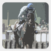 ブルーステッカーの騎手を持つ競走馬 スクエアシール (正面)