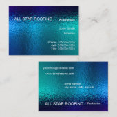 ブルーステンドグラス名刺テンプレート汎用 名刺 (正面/裏面)