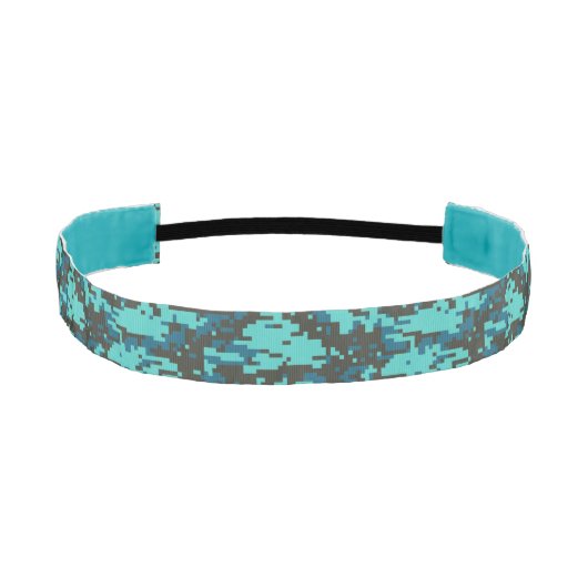 ブルースデジタル迷彩柄パターン アスレチックヘッドバンド (正面)
