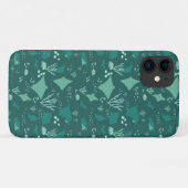 ブルーストクールングレイ海洋野生生物パターン（の模様が）ある Case-Mate iPhoneケース (裏面(横))