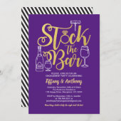 ブルーストックザバー招待婚約パーティ 招待状 (正面/裏面)