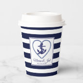 ブルーストライプいかり紙カップ 紙コップ (裏面)