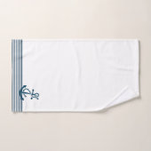 ブルーストライプいかり&ボ航海のート バスタオルセット (ハンドタオル)