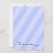 ブルーストライプおむつピン男の赤ちゃんシャワー 招待状 (裏面)