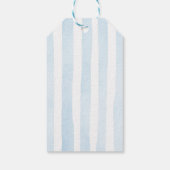 ブルーストライプのクマのベビーシャワー ギフトタグ (裏面)