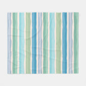 ブルーストライプのフリースブランケット フリースブランケット (正面(横))