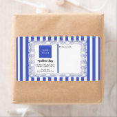 ブルーストライプのフレームとロゴ ラベル (インサイチュ)