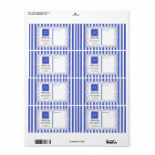 ブルーストライプのフレームとロゴ ラベル (フルシート)