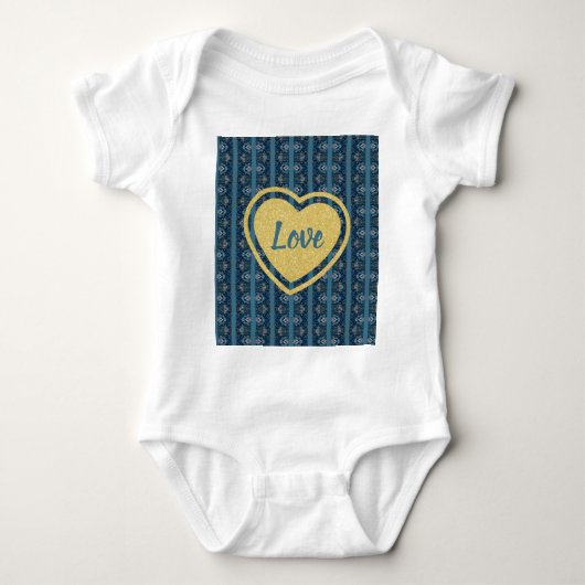 ブルーストライプのベビーボディスーツby詩人Adiela Akoo ベビーボディスーツ (正面)