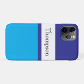 ブルーストライプの姓 名 カスタムデザイン Case-Mate iPhoneケース (裏面(横))