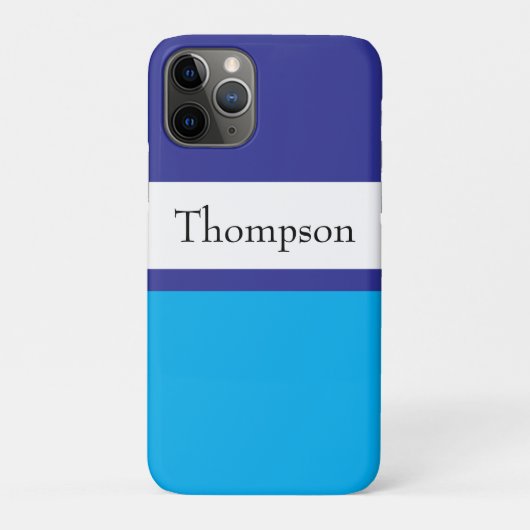 ブルーストライプの姓 名 カスタムデザイン Case-Mate iPhoneケース (裏)