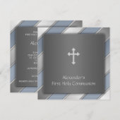 ブルーストライプの少年たち　初めての聖体拝領 招待状 (正面/裏面)
