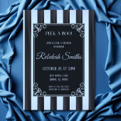 ブルーストライプの男の赤ちゃんシャワー招待状 招待状