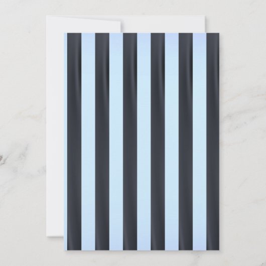 ブルーストライプの男の赤ちゃんシャワー招待状 招待状 (裏面)