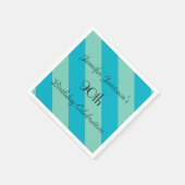 ブルーストライプの紙ナプキンス90th Birthday Party スタンダードカクテルナプキン (角)