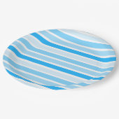 ブルーストライプの紙ラージ紙プレート ペーパープレート (アングル)