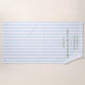 ブルーストライプの花嫁パーティー ビーチタオル (正面)