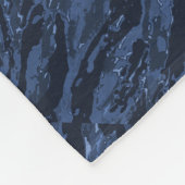 ブルーストライプの迷彩柄 フリースブランケット (角)