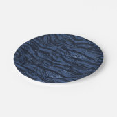 ブルーストライプの迷彩柄 ペーパープレート (アングル)
