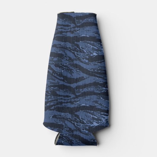 ブルーストライプの迷彩柄 缶クーラー (正面)