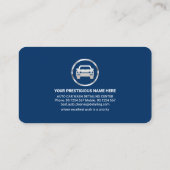 ブルーストライプウォータードロップの詳細にシルバー 名刺 (裏面)