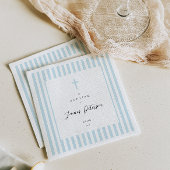 ブルーストライプエレガントバプティスペーパーナプキン スタンダードカクテルナプキン