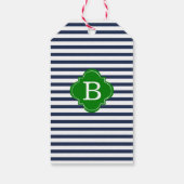 ブルーストライプカスタムラベル ギフトタグ (裏面)