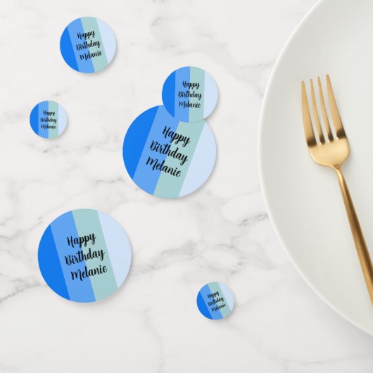 ブルーストライプハッピーバースデー コンフェッティ (グループ)