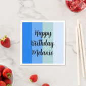 ブルーストライプハッピーバースデー スタンダードカクテルナプキン (インサイチュ)