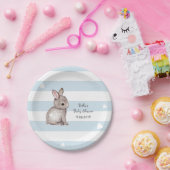 ブルーストライプハートバニーパーティー紙プレート ペーパープレート (パーティー)