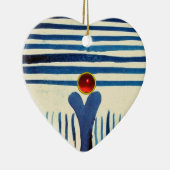 ブルーストライプハート&レッドルビー セラミックオーナメント (右)