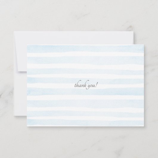 ブルーストライプバプティスフォトフラットサンキューカード サンキューカード (裏面)