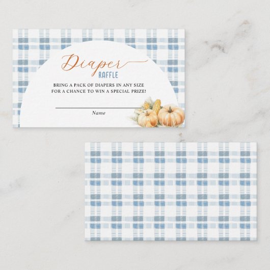 ブルーストライプパンプキンおむつラッフルボーイ エンクロージャーカード (正面/裏面)