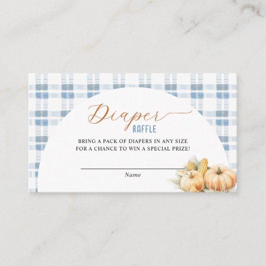 ブルーストライプパンプキンおむつラッフルボーイ エンクロージャーカード (正面)