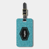 ブルーストライプパーソナライズされたタグ ラゲッジタグ (正面縦)