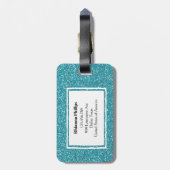 ブルーストライプパーソナライズされたタグ ラゲッジタグ (裏面縦)