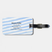 ブルーストライプパーソナライズされたラゲッジタグ ラゲッジタグ (裏面横)