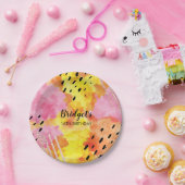 ブルーストライプパーティーパーソナライズされたプレート ペーパープレート (パーティー)