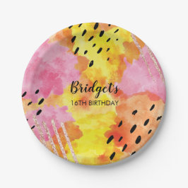 ブルーストライプパーティーパーソナライズされたプレート ペーパープレート