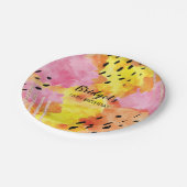 ブルーストライプパーティーパーソナライズされたプレート ペーパープレート (アングル)