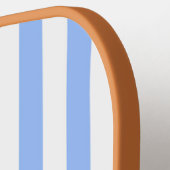 ブルーストライプピックボールパドル – ザ名門私立校風のピース ピックルボールラケット (左詳細)