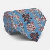 ブルーストライプフローライビクトリアンンギリスネックタイ ネクタイ (ロール)