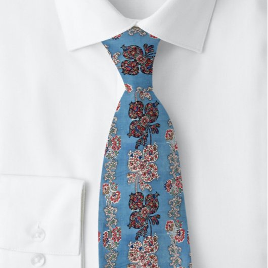 ブルーストライプフローライビクトリアンンギリスネックタイ ネクタイ