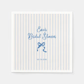 ブルーストライプブライダルシャワー スタンダードカクテルナプキン (正面)