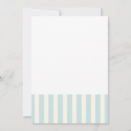 ブルーストライプベビーコアラ子供の誕生日招待状 招待状 (裏面)