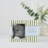 ブルーストライプベビー発表 案内ポストカード (スタンド正面)