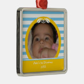 ブルーストライプベビー第1回クリスマスフォトオーナメント メタルオーナメント (右)