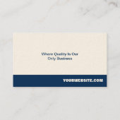 ブルーストライプベージュ色プロフェッショナル会社 名刺 (裏面)