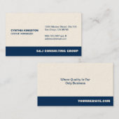 ブルーストライプベージュ色プロフェッショナル会社 名刺 (正面/裏面)