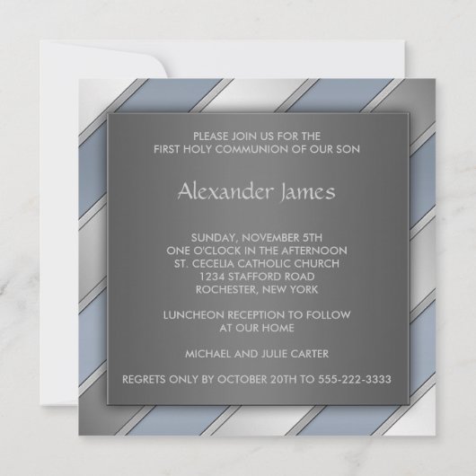 ブルーストライプボーイズ第一聖餐式 招待状 (裏面)